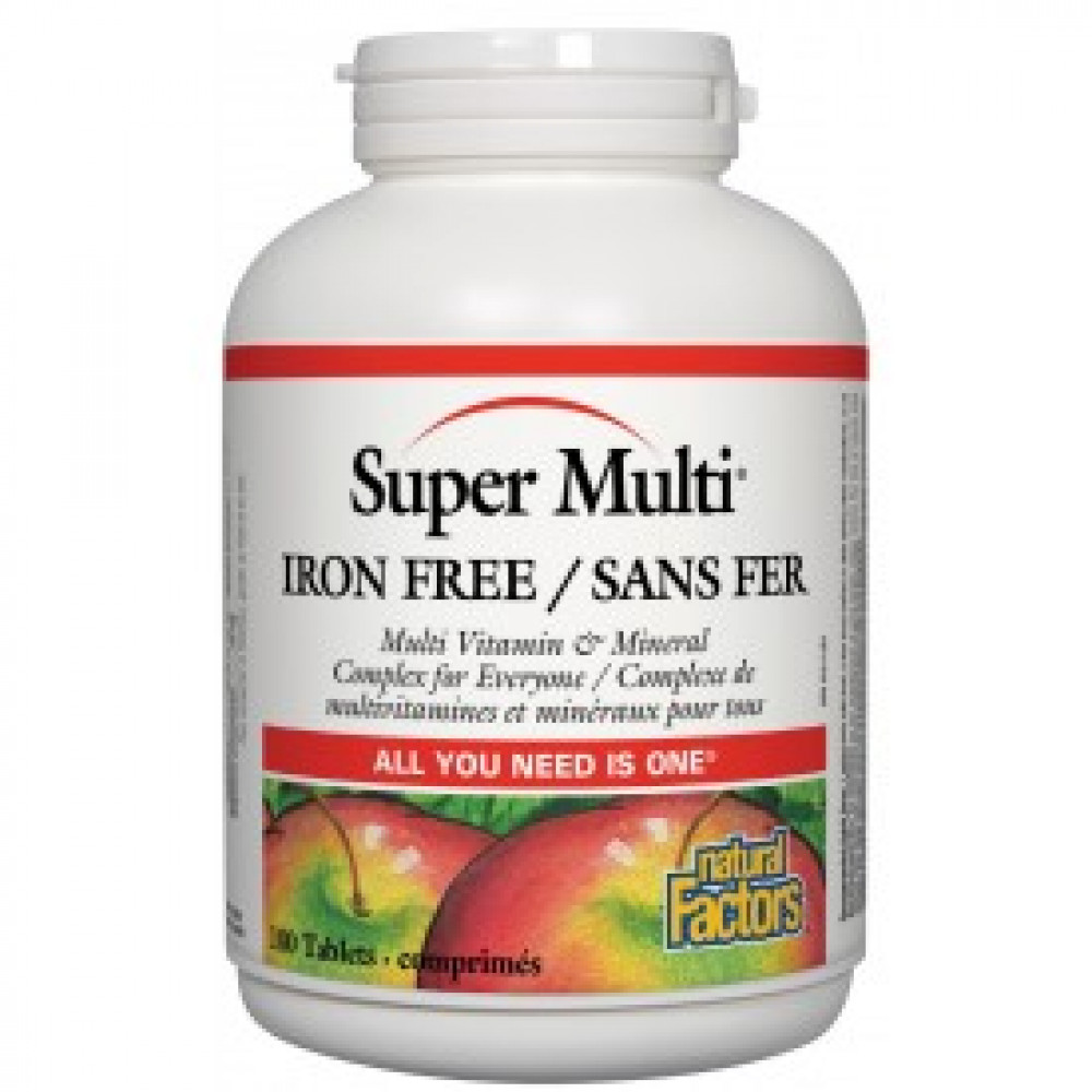 Natural Factors Super Multi Iron Free 180 Tablets